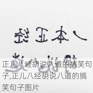 正儿八经胡说八道的搞笑句子,正儿八经胡说八道的搞笑句子图片