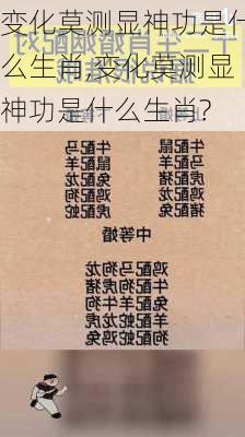 变化莫测显神功是什么生肖,变化莫测显神功是什么生肖?