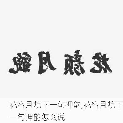 花容月貌下一句押韵,花容月貌下一句押韵怎么说