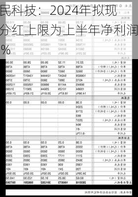 肇民科技：2024年拟现金分红上限为上半年净利润80%