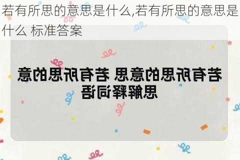 若有所思的意思是什么,若有所思的意思是什么 标准答案