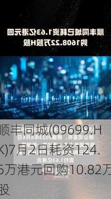 顺丰同城(09699.HK)7月2日耗资124.5万港元回购10.82万股