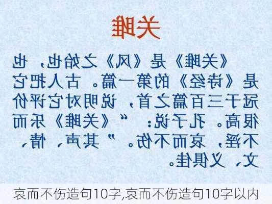 哀而不伤造句10字,哀而不伤造句10字以内