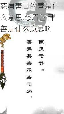 慈眉善目的善是什么意思,慈眉善目善是什么意思啊