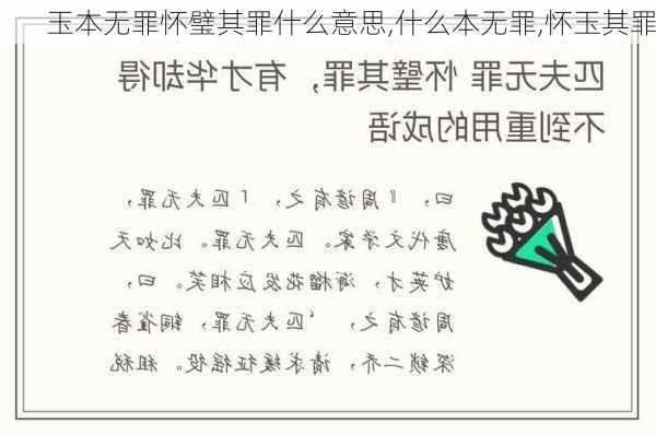 玉本无罪怀璧其罪什么意思,什么本无罪,怀玉其罪