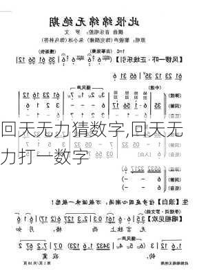 回天无力猜数字,回天无力打一数字