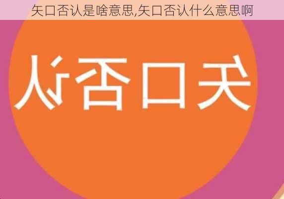 矢口否认是啥意思,矢口否认什么意思啊