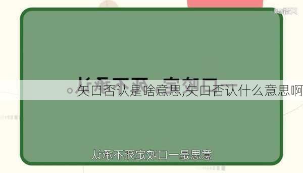 矢口否认是啥意思,矢口否认什么意思啊