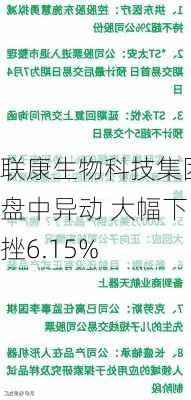 联康生物科技集团盘中异动 大幅下挫6.15%