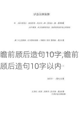 瞻前顾后造句10字,瞻前顾后造句10字以内