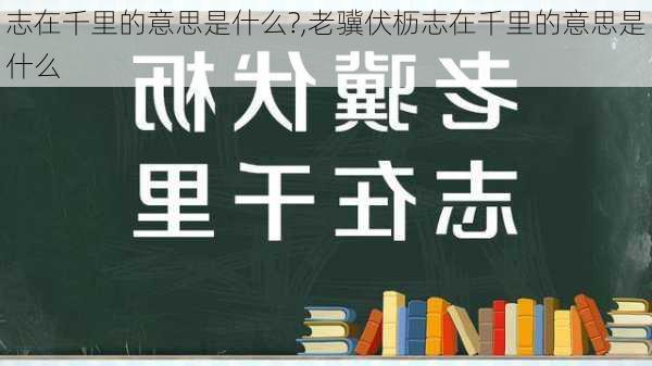 志在千里的意思是什么?,老骥伏枥志在千里的意思是什么