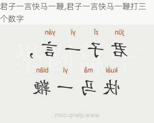 君子一言快马一鞭,君子一言快马一鞭打三个数字