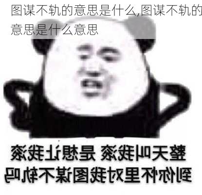 图谋不轨的意思是什么,图谋不轨的意思是什么意思