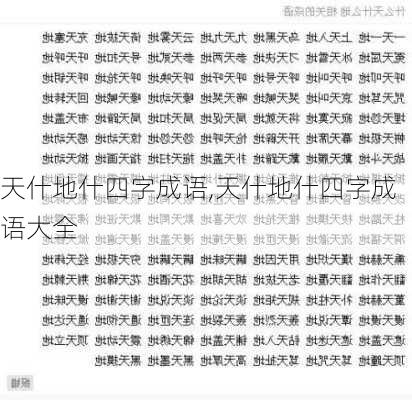 天什地什四字成语,天什地什四字成语大全