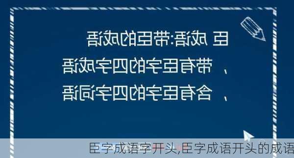 臣字成语字开头,臣字成语开头的成语