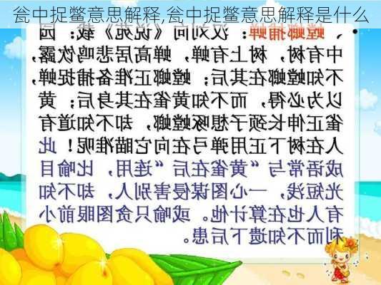 瓮中捉鳖意思解释,瓮中捉鳖意思解释是什么