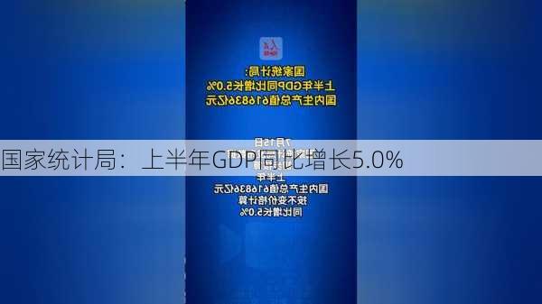 国家统计局：上半年GDP同比增长5.0%