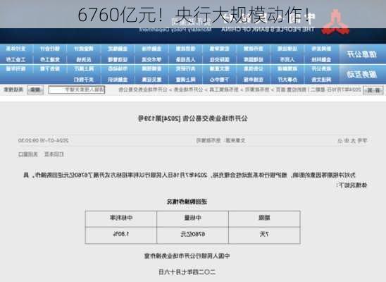 6760亿元！央行大规模动作！