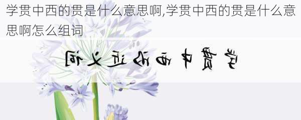 学贯中西的贯是什么意思啊,学贯中西的贯是什么意思啊怎么组词