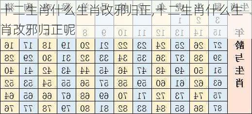 十二生肖什么生肖改邪归正,十二生肖什么生肖改邪归正呢