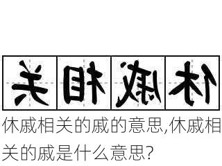 休戚相关的戚的意思,休戚相关的戚是什么意思?