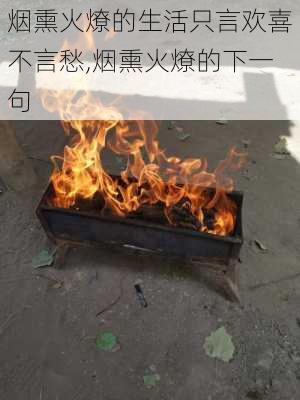 烟熏火燎的生活只言欢喜不言愁,烟熏火燎的下一句