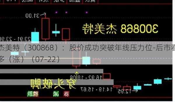 杰美特（300868）：股价成功突破年线压力位-后市看多（涨）（07-22）