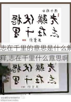 志在千里的意思是什么解释,志在千里什么意思啊