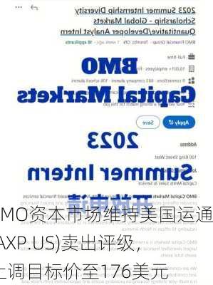 BMO资本市场维持美国运通(AXP.US)卖出评级，上调目标价至176美元