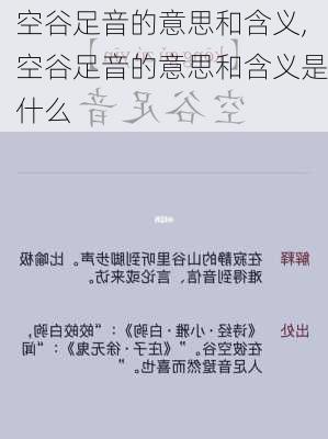 空谷足音的意思和含义,空谷足音的意思和含义是什么