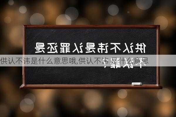 供认不讳是什么意思哦,供认不讳 是什么意思