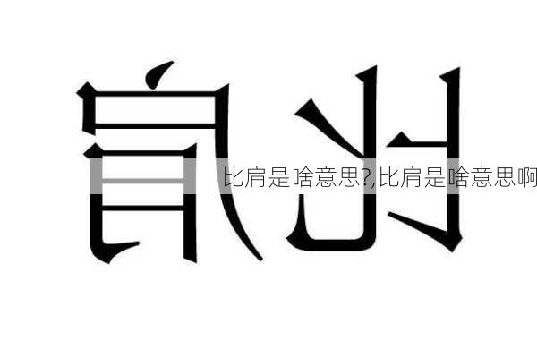 比肩是啥意思?,比肩是啥意思啊