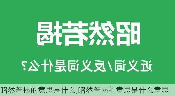 昭然若揭的意思是什么,昭然若揭的意思是什么意思