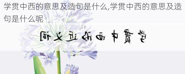 学贯中西的意思及造句是什么,学贯中西的意思及造句是什么呢