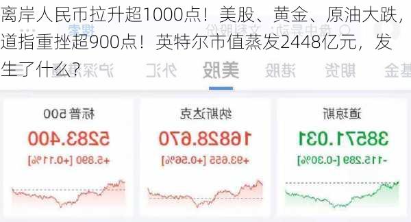 离岸人民币拉升超1000点！美股、黄金、原油大跌，道指重挫超900点！英特尔市值蒸发2448亿元，发生了什么？