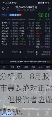 分析师：8月股市暴跌绝对正常，但投资者应谨慎抄底