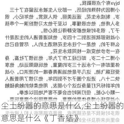 尘土纷嚣的意思是什么,尘土纷嚣的意思是什么《丁香结》