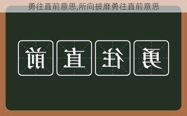 勇往直前意思,所向披靡勇往直前意思