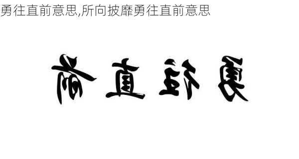 勇往直前意思,所向披靡勇往直前意思