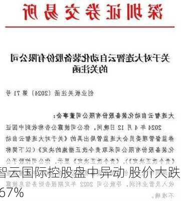 智云国际控股盘中异动 股价大跌6.67%