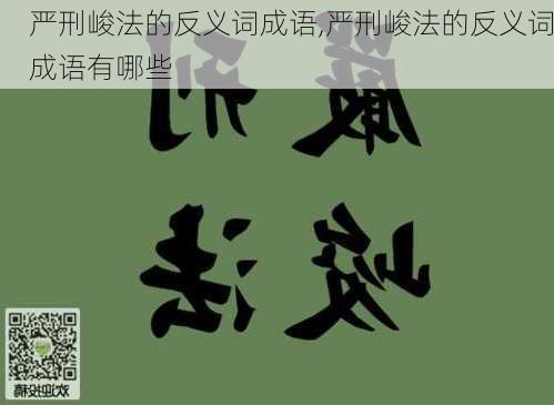 严刑峻法的反义词成语,严刑峻法的反义词成语有哪些