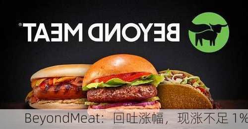 BeyondMeat：回吐涨幅，现涨不足 1%