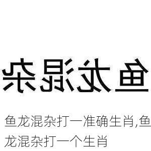 鱼龙混杂打一准确生肖,鱼龙混杂打一个生肖