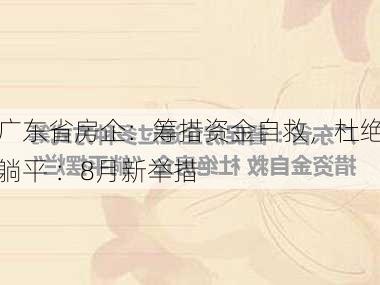 广东省房企：筹措资金自救，杜绝躺平 ：8月新举措