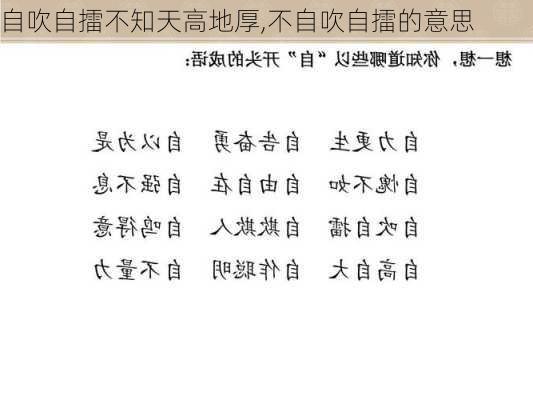 自吹自擂不知天高地厚,不自吹自擂的意思