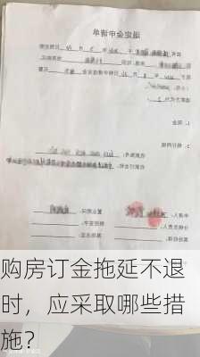 购房订金拖延不退时，应采取哪些措施？