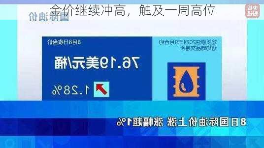 金价继续冲高，触及一周高位