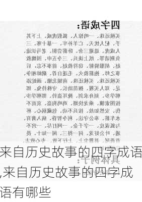 来自历史故事的四字成语,来自历史故事的四字成语有哪些