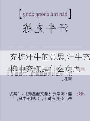 充栋汗牛的意思,汗牛充栋中充栋是什么意思