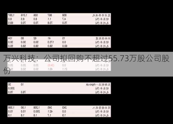 万兴科技：公司拟回购不超过55.73万股公司股份